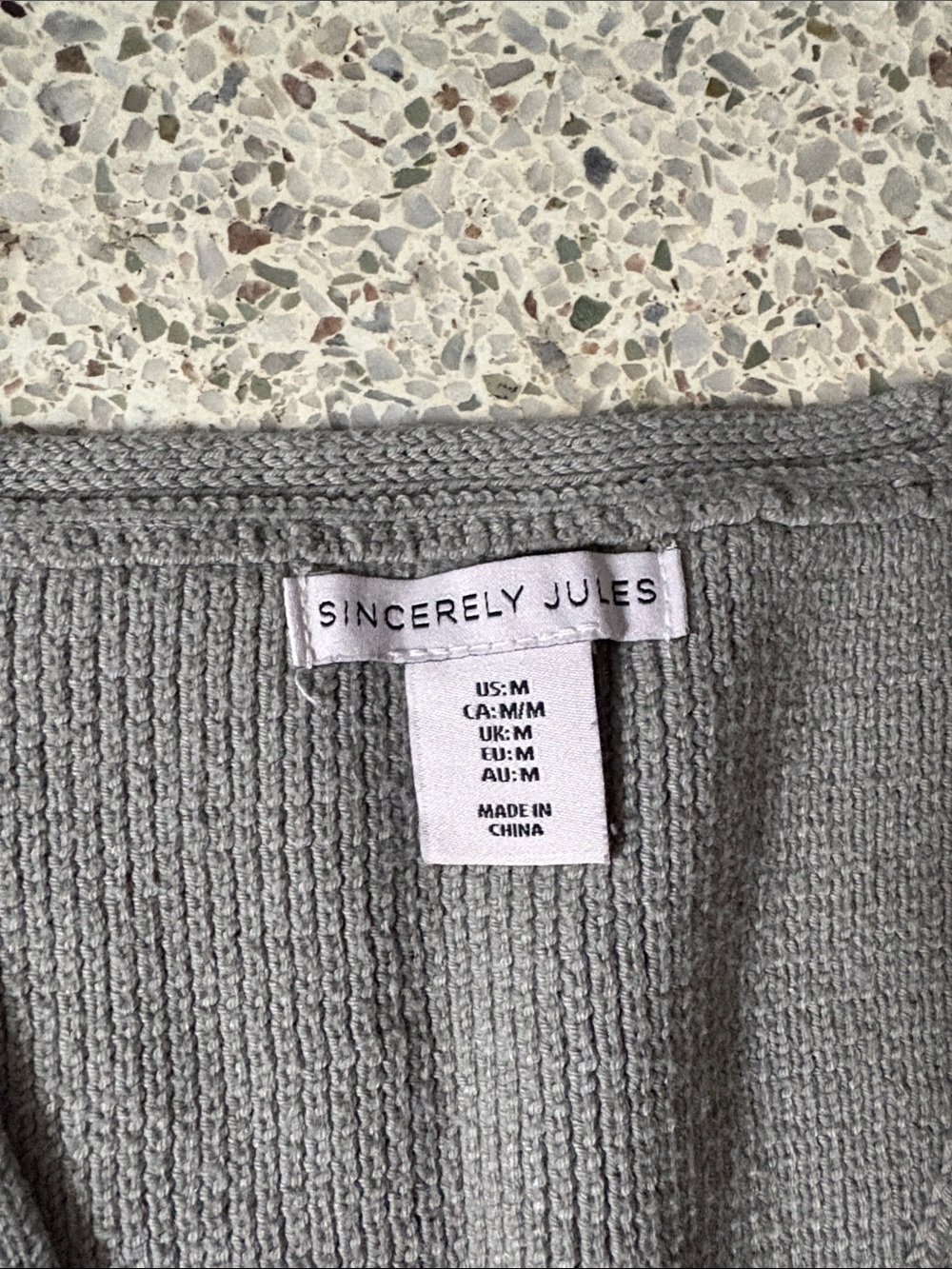 Sincerely Jules Gray V-Neck Button Knit Vest - Picture 2 of 2